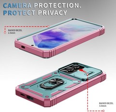Samsung Galaxy A55 Case with All-Angle Rotating Kickstand & Sliding Camera Cover