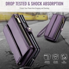 Black Wallet Case with RFID Blocking Card Holder for Samsung Galaxy Z Fold 7