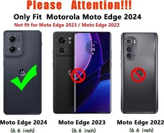 Motorola Moto Edge 2024 Case with HD Screen Protector & Slide Camera Cover, Red
