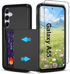 Compatible with Samsung Galaxy A55 5G Case, Dual Layer Shockproof Wallet Cover