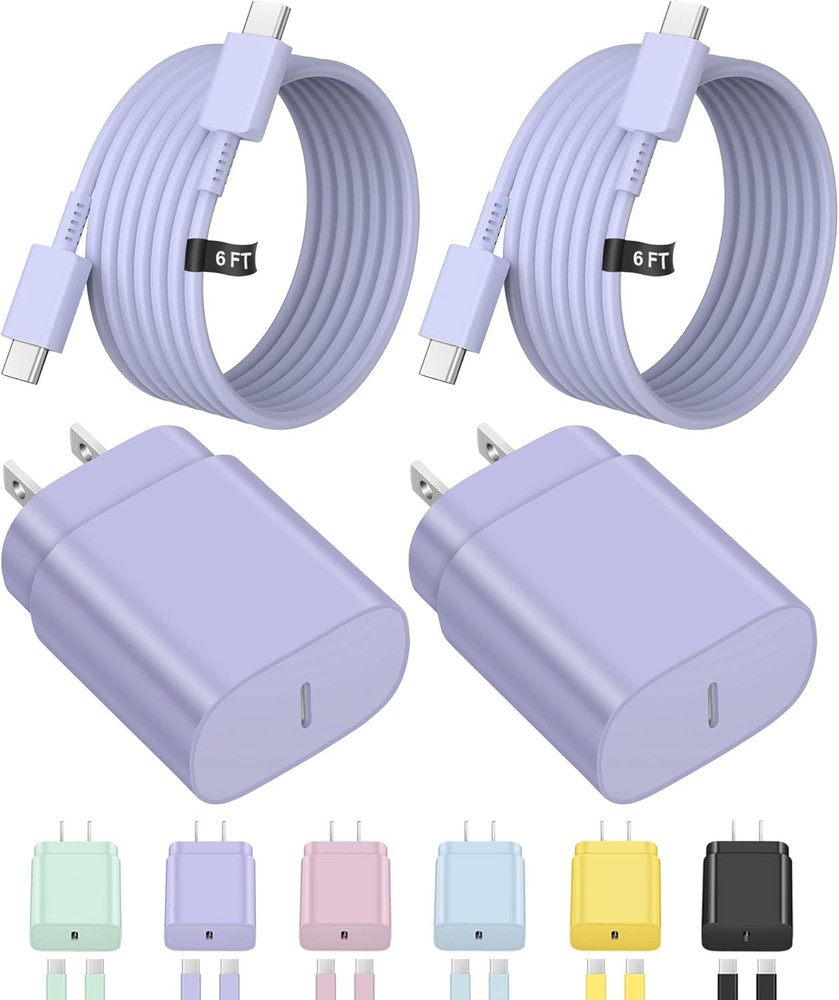 25W USB-C Fast Charger Adapter for iPhone 17, Samsung Galaxy S25/S24