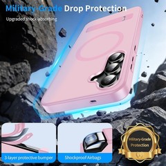 Magnetic for Samsung Galaxy S25 FE Case, 3-Way Kickstand, Camera Lens Protector,