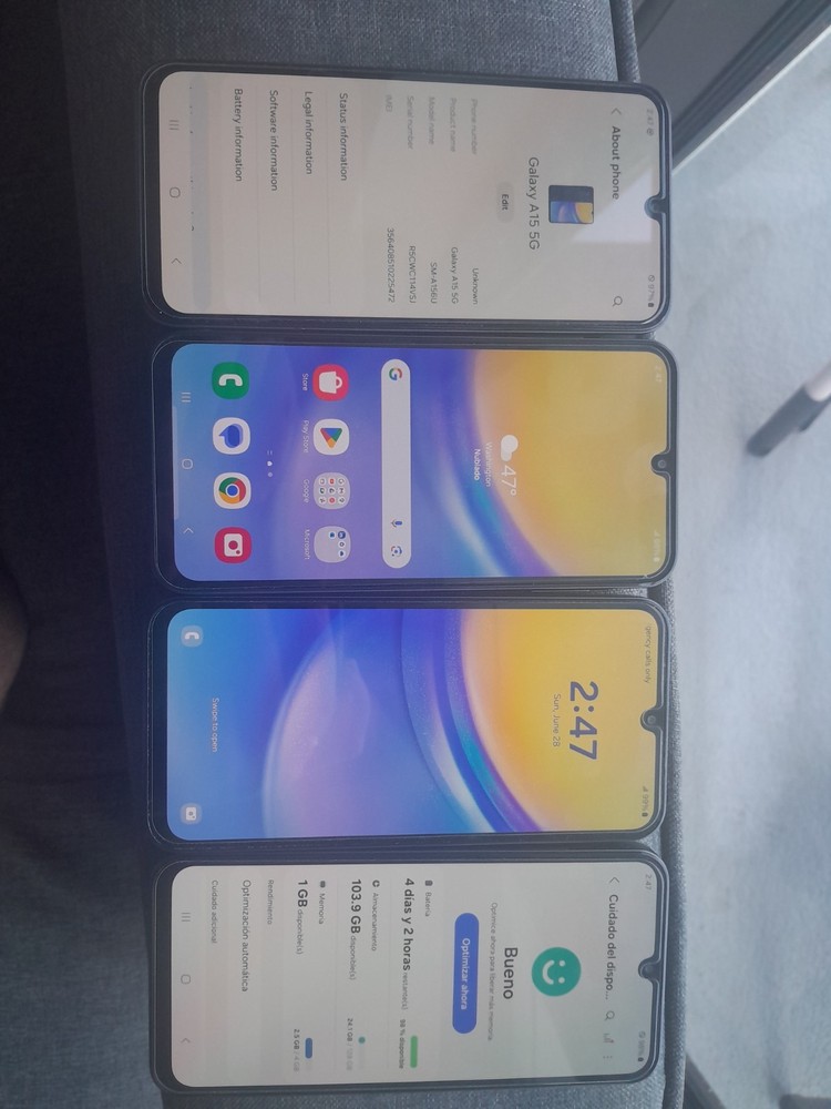 Lot of 4 Samsung Galaxy A15 5G 128GB Unlocked