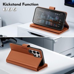 Wallet Case & Card Holder for Samsung Galaxy S24 Ultra RFID Blocking PU Leather