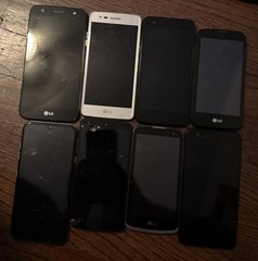 Lot of 8 LG Rebel D820 X Artisto K3 Phoenix 4 (BROKEN] Cracked Glass Sold AS IS