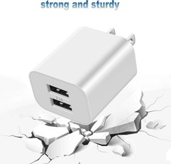 Dual Port USB Wall Charger Block 2-Pack Power Adapter Cube Plug Charging Brick