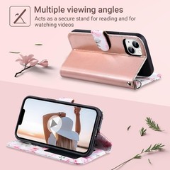 Flip Case with Card Holder for iPhone 14 Plus [RFID Blocking] – Women’s Wallet C