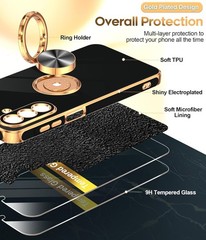 Galaxy A17-5G Phone Case: 2 Pack Tempered Glass Screen Protector and Ring Holder