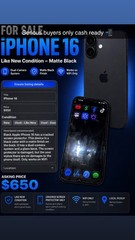 Apple iPhone 16 128GB Black Wi‑Fi Only Bar Phone Dual Camera