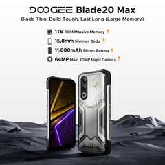 DOOGEE Blade20Max Rugged Smartphone 36GB+1TB Android 15 11800mAh 33W 6.6inch NFC