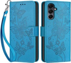 Blue Butterfly Women’s Wallet Case for Samsung Galaxy A16 5G, Flip Folio Style