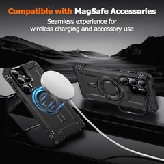 Slim Fit for Samsung Galaxy S25 Ultra Case with Stand, Military Grade Protection