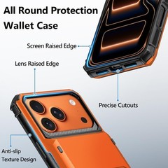iPhone 17 Pro Max Case Wallet with Card Holder Dual Layer Heavy Duty Shockproof