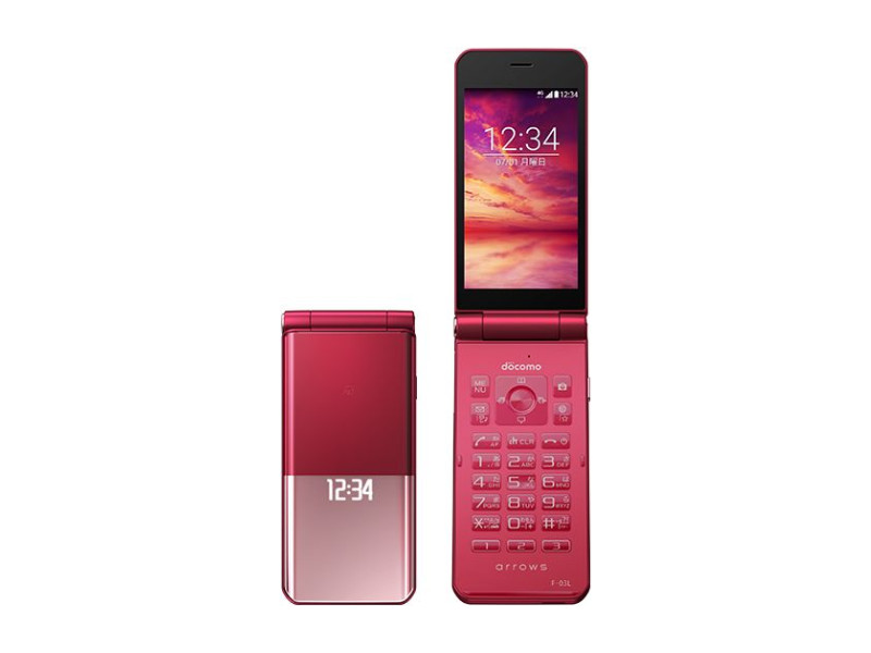 FCNT arrows F-03L RED DOCOMO SIM unlocked Flip Phone FUJITSU ✅Japan ✅new