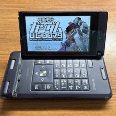 Panasonic P906i Black docomo Flip Cell Phone Mobile Retro Mobile Suit Gundam