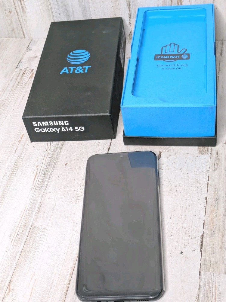 Samsung Galaxy A14 5G SM-A146U Black Phone, 64GB Locked to AT&T