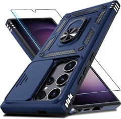 Heavy Duty Blue Case for Samsung Galaxy S25 Ultra with Camera Slide Cover & Scre