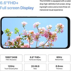 UMIDIGI G3 MAX 6.6&Prime; 8+128GB Unisoc T606 Smartphone 50MP Camera Android 13 Unlock