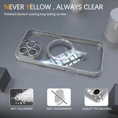 Magnetic Clear Case for iPhone 13 Pro Max with Full Camera Lens Protection, Slim