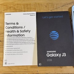Samsung Galaxy J3 SM-J337A 16GB AT&T Silver W/ Manual And Power Cord Unlocked