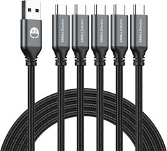 5 Pack 3A USB Type-C Fast Charger for iPhone 17/17 Pro, 6Ft