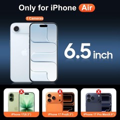 Designed for iPhone Air Case Clear, Shockproof Slim Magnetic Phone Case 6.5 inch