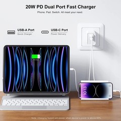 3-Pack 20W Dual Port USB-C Fast Charger Wall Adapter for iPhone 14/13/12