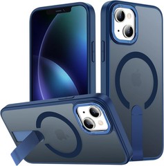 iPhone 14 Case with Kickstand, Anti-Slip Shockproof Military-Grade Protection, B