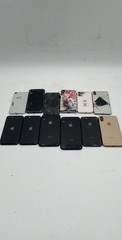 Apple iPhone X XR XS Mixed Cracked Broken For Parts Or Repair Lot Of 12