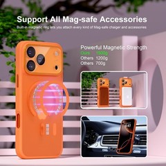 Translucent Matte Orange iPhone 17 Pro Max Case, Military Grade Shockproof Cover