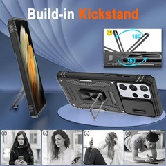 For Samsung Galaxy S21 Ultra Case w/ Military Grade Protective Cover & Kickstand