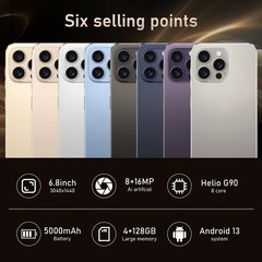 Unlocked Smartphone 13 Pro Max 5G 128GB Dual SIM Android Cell Phone 5000mAh