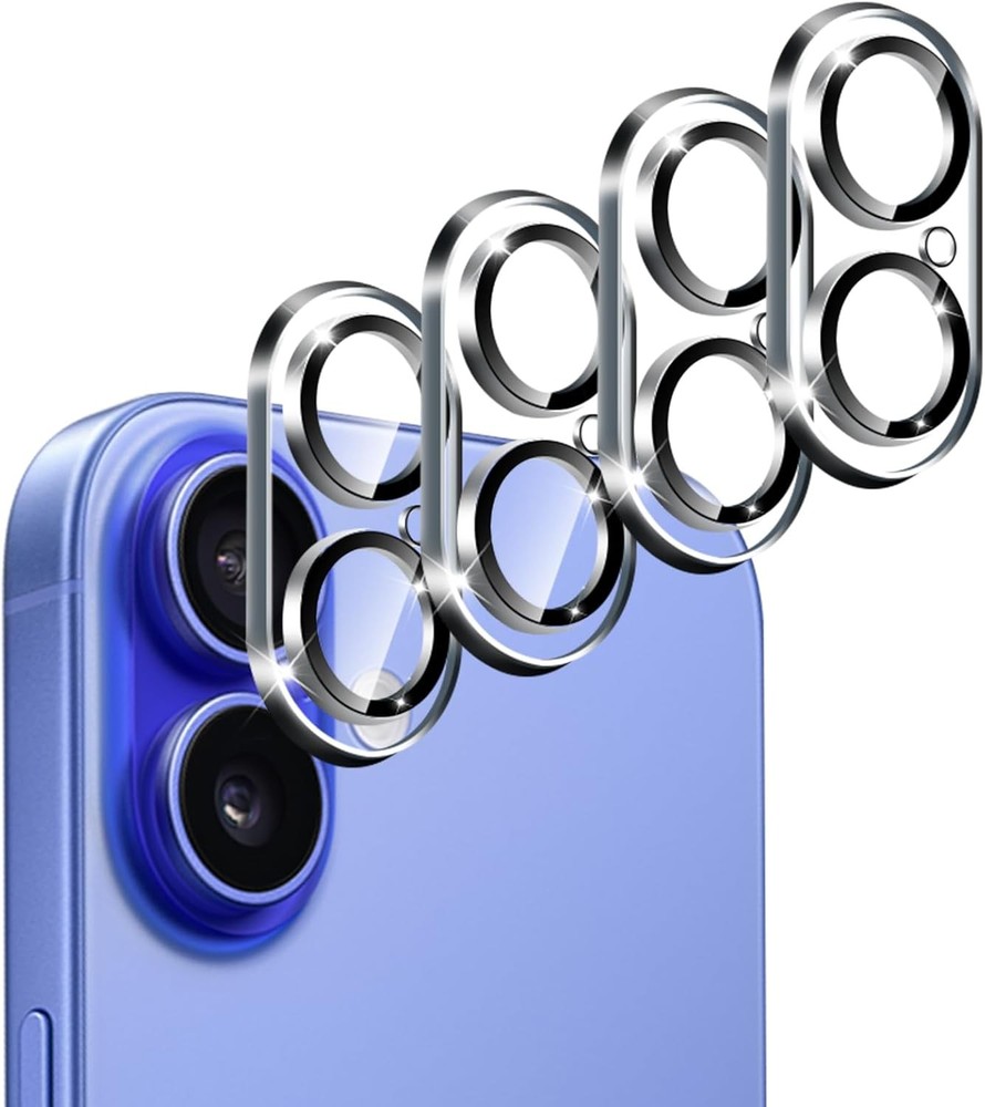 4-Pack Camera Lens Protector for iPhone 16 6.1”/16 Plus 6.7” Tempered Glass