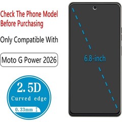 2PCS Tempered Glass Screen Protector for Motorola Moto G Power 2026 Anti Scratch
