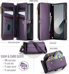 Black Wallet Case with RFID Blocking Card Holder for Samsung Galaxy Z Fold 7