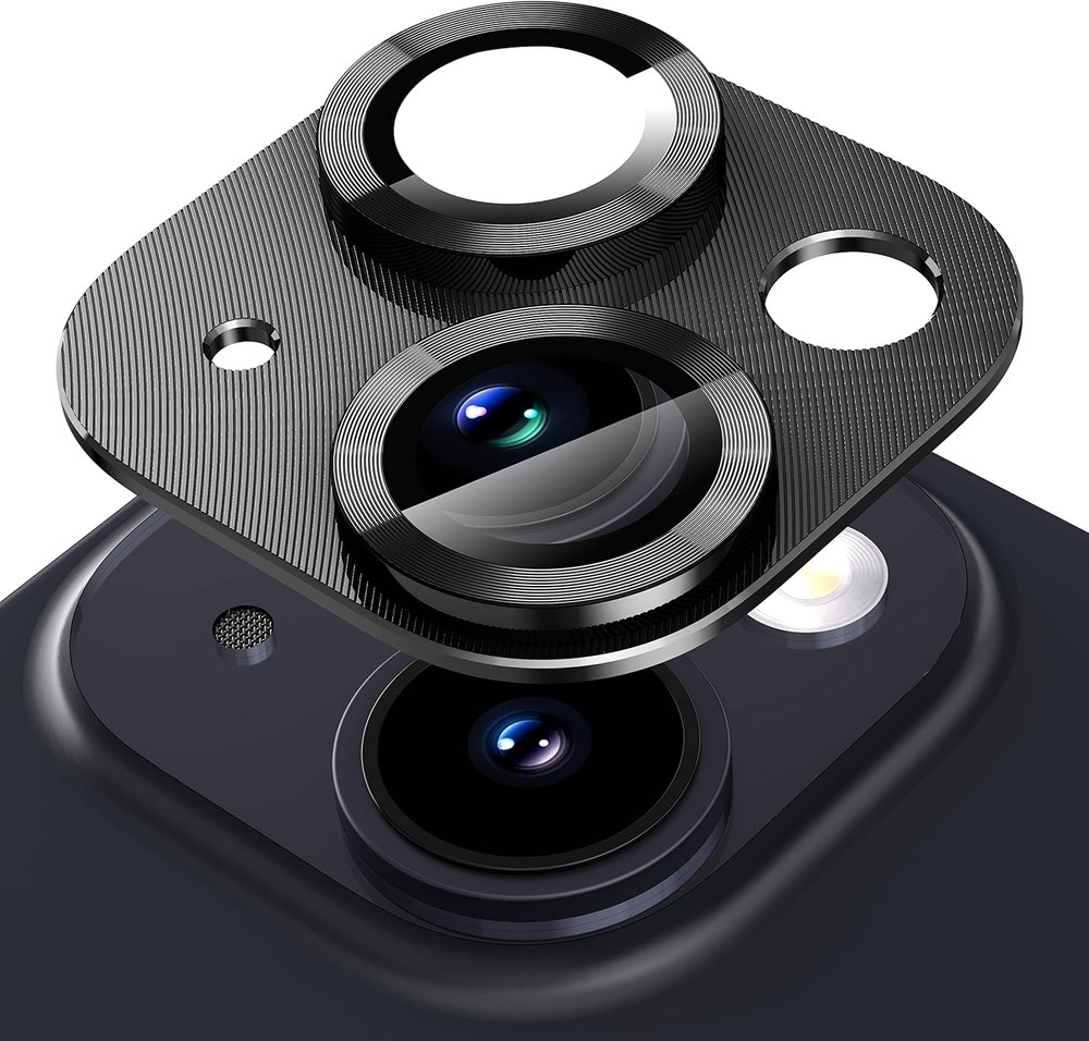 6.1 inch/6.7 inch Camera Lens Protector, 9H Tempered Glass Film – Black