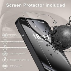 YENAPOON Black Matte Magnetic Case for Google Pixel 10 Pro XL + Screen Protector