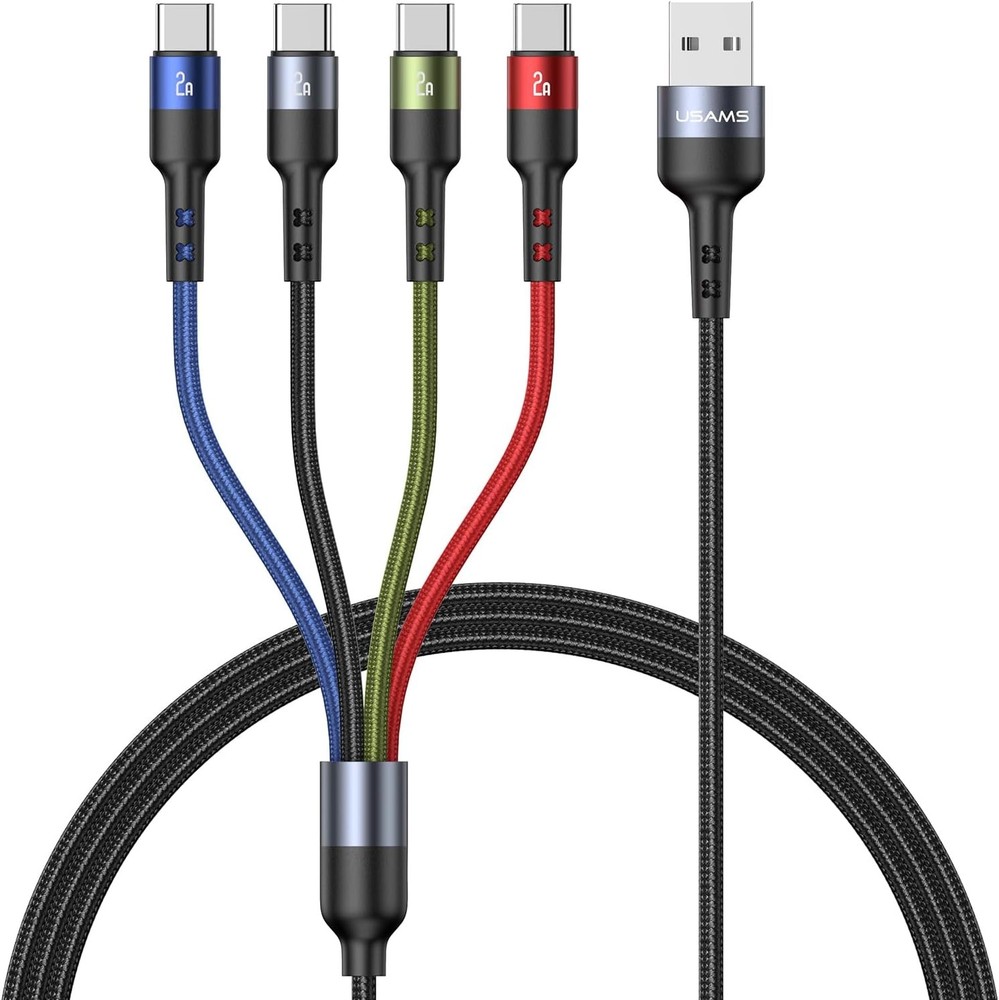 Multi Charging Cable 2Pack 4 in 1 Nylon Braided USB Fast Charging Cord Adapter 4