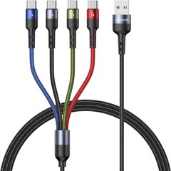 Multi Charging Cable 2Pack 4 in 1 Nylon Braided USB Fast Charging Cord Adapter 4
