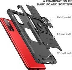 For Samsung Galaxy S20 FE Case Military Grade,Tempered Glass Screen Protector