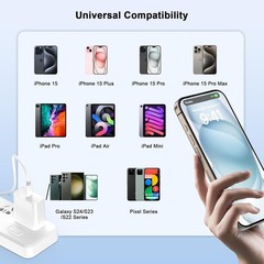 20W Type-C Fast Charging Adapter for iPhone 17/16 – 2 Pack with 6FT Cable