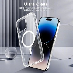 Magnetic Case for iPhone 14 Pro Max 6.7 inch, Not Yellowing Anti-Scratch (Clear)