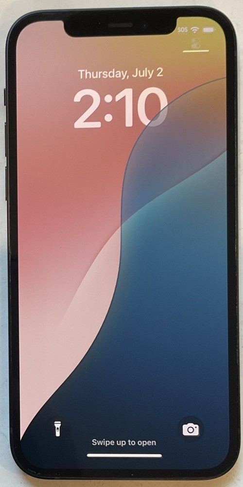 USED BLACK GSM UNLOCKED iPhone 12, 256GB A2172 MGFF3LL/A, 79% BATTERY, iOS 18.5