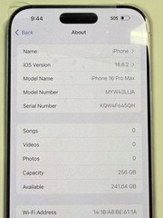 Apple iPhone 16 Pro Max | Unlocked | 256GB | White Titanium *Premium Condition*