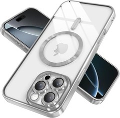 Slim Magnetic Clear Case for iPhone 13 Pro Max, Full Camera Lens Protection, Sil