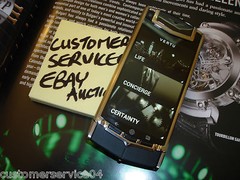 Genuine Vertu Ti Android Luxury Cell Phone Titanium with Black Leather RARE