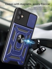 Galaxy A06 4G Phone Case with 2PC Screen Protector, Sliding Camera Cover, Blue