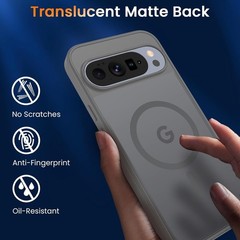 Magnetic Matte Case for Google Pixel 10/10 Pro 6.3-Inch Slim Translucent Hot Pin