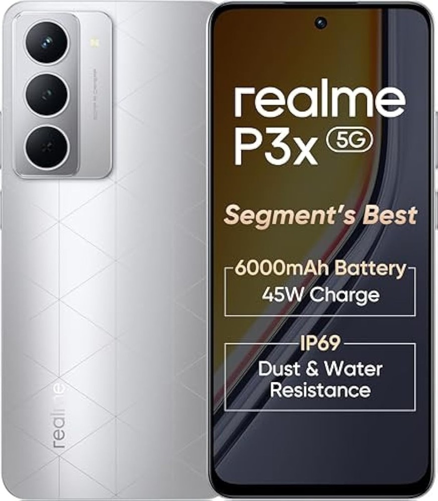 realme P3x 5G (Lunar Silver, 128 GB) (6 GB RAM) Dimensity 6400 Processor
