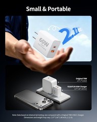 3 Pack 60W Dual Port USB-C Fast Charger Wall Charger for iPhone 17/16/15 10FT
